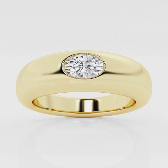 Natural Diamond | 1/4 ctw Oval Domed Fashion Ring